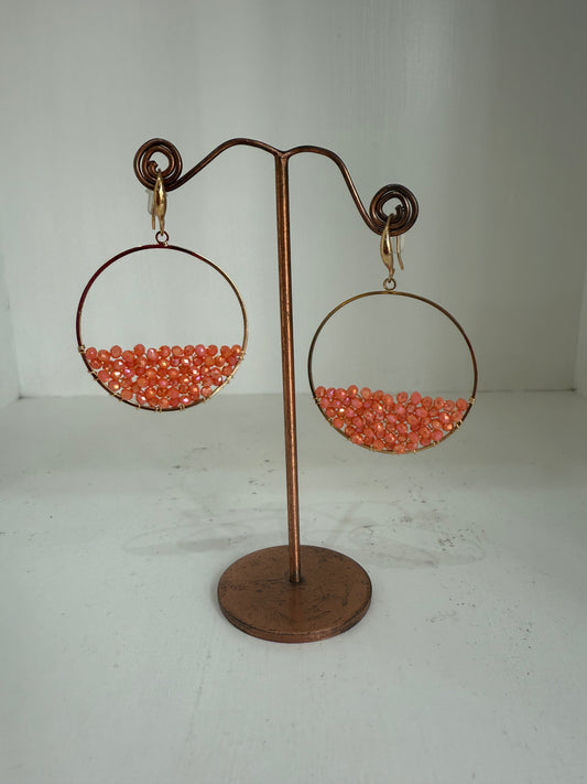 Orange bead earrings