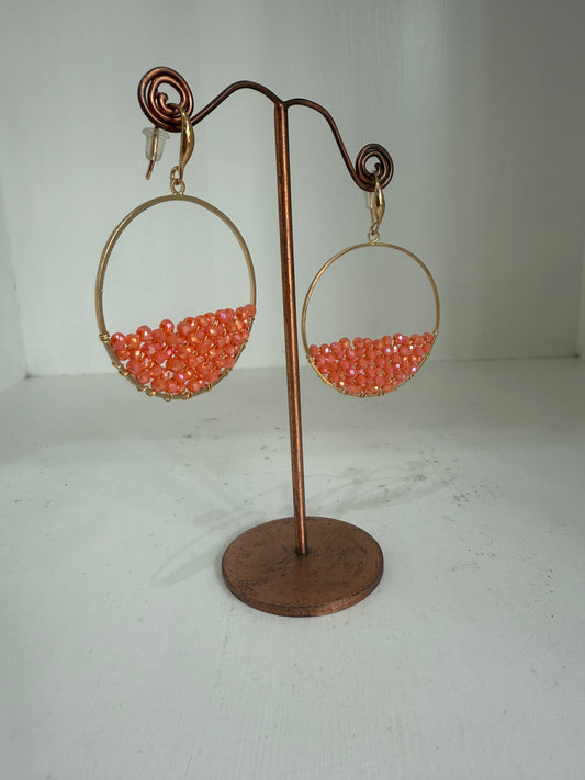 Orange bead earrings